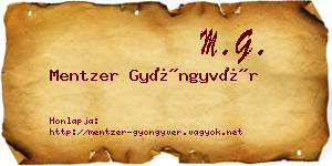 Mentzer Gyöngyvér névjegykártya